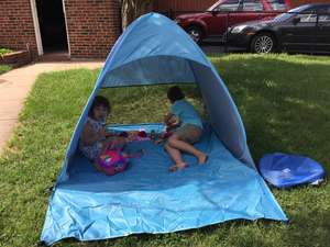 Carpa de playa desplegable para 3-4 personas con protección solar UPF 50+ UV, refugio solar desplegable con bolsa de transporte para playa, parque y camping. - Product Image 6