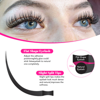 TDANCE vente en gros CC c d Curl doux nouvelles extensions de cils plats ellipse forme plate cils volume extensions de cils