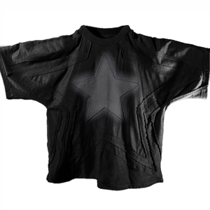 T-shirt Oversize da Uomo con Stampa Goffrata, 100% Cotone Pesante, Traspirante, Asciugatura Rapida, Effetto Vintage, <span class=keywords><strong>Abbigliamento</strong></span> <span class=keywords><strong>Streetwear</strong></span> - Product Image 2