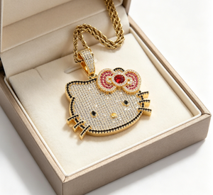 Wholesale Hiphop Cartoon Character Zircon Necklace Personalized Gold Plated Fashion Jewelry Cartoon Zircon Pendant Necklaces - Product Image 3