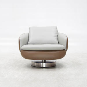 Nordic Light Luxury Single Sofa Round Rotating Chair Home <b>Furniture</b> Villa Living Room Velvet Fabric Swivel Armchair Lounge Chair - Product Image 2