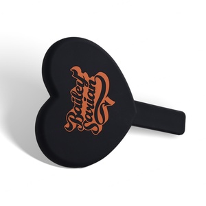 New Design Handheld Makeup Mirror Heart Shape Makeup <b>Plastic</b> Mirror Custom Logo Handle Mirror for Women - Product Image 4