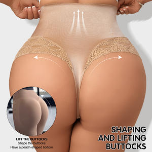 <span class=keywords><strong>Vita</strong></span> <span class=keywords><strong>alta</strong></span> taglie forti in pizzo Lifter di seta di ghiaccio <span class=keywords><strong>perizoma</strong></span> Shaper Shaper <span class=keywords><strong>donna</strong></span> di controllo della pancia Shapewear Shorts Enhancer mutandine - Product Image 4