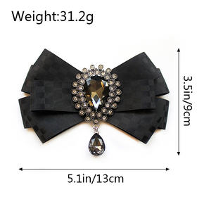 Pajarita de tela negra con pedrería duradera <span class=keywords><strong>para</strong></span> hombre, con correa ajustable, ideal <span class=keywords><strong>para</strong></span> camisas de <span class=keywords><strong>traje</strong></span>, regalo de graduación <span class=keywords><strong>y</strong></span> actuaciones en escenario. En stock. - Product Image 6