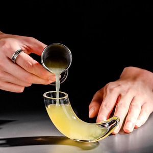 Custom Creative Unique Cocktail <strong>Glass</strong> Ox Horn Shape Bar Glassware Mini Whiskey Liquor <strong>Spirits</strong> Vodka Shot <strong>Glasses</strong> - Product Image 3