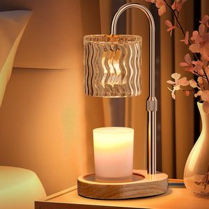 Lámpara Eléctrica Calentadora de Cera Aromática de Vidrio al por Mayor con Temporizador, Luz de Mesa Regulable y Altura Ajustable - Product Image 1