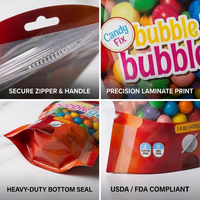 Sachet d'emballage alimentaire personnalisé imprimé en gravure, recyclable, écologique, de qualité alimentaire, avec fermeture éclair pour bonbons et chewing-gum