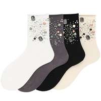 Chaussettes homme respirantes, en coton, décontractées avec diamants brillants, blanc, pour hommes