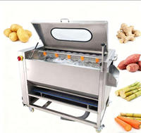 Grote schaal schilmachine voor ui, taro, lotuswortel, cassave, wortel, met borstelwasfunctie, 304 roestvrij staal, voor het schillen van groenten en aardappelen