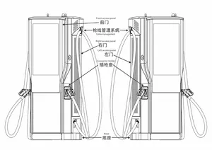 Produsen pengisi daya tenaga surya mobil listrik ccs1 pengisi daya ev pintar dc 60KW 240kW tingkat 3 ccs2 250a dc cepat 120kW