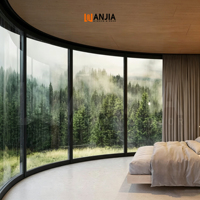 WANJIA individuelle Villa Aluminium gebogenes feste Fenster Boden bis Decke feste Glasfenster