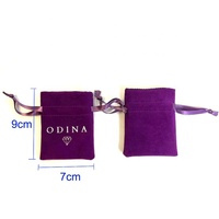 Pochette à cordon en suède et satin pour mini-bijoux, sac cadeau personnalisé en velours avec logo pour la vente en gros