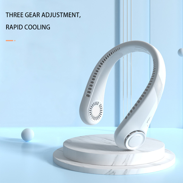 Summer Rechargeable Hands Free Bladeless USB Air Cooling Fan Operated Wearable MINI Personal Portable Hanging Neck Fan