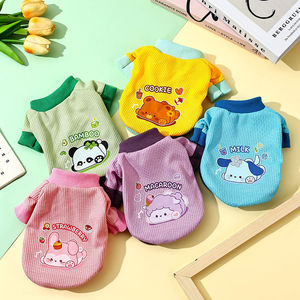Pet Waffle Hoodie Cute Animal Print For <b>Cats</b> Dogs Summer Autumn Winter <b>Clothes</b> Polyester Green Yellow Pink Purple Blue - Product Image 1