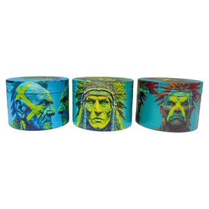 <b>Herb</b> Grinder 6 Pcs Display <b>Box</b> Round Magnetic Zinc Alloy Dry <b>Herb</b> Grinder With Sharp Teeth And Colorful Design - Product Image 4