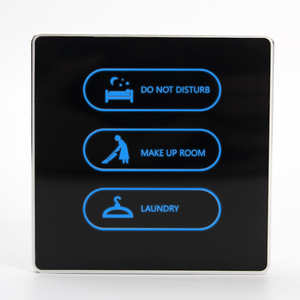 Interruttore Touch Smart per Hotel con Cornice in Alluminio Spazzolato CNC, Dimensioni 86*86MM, 3 Pulsanti DND/MUR/LAUNDRY - Product Image 3