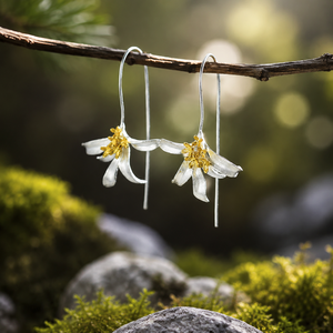 Orecchini a Forma di Giglio Bicolore per Donne, Gioielli Eleganti e Freschi per Vacanze e Uso Quotidiano - Product Image 4