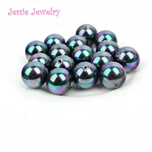 Shell pearls wholesale multi color diy jewelry pearls though hole and half drilled pearls