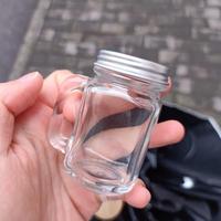 35 ml 120 ml Scellé Portable Petite Bouteille En Verre D'alcool Mini Pot De Nourriture Café Miel Café Tasse En Verre Avec Poignée Et Couvercle