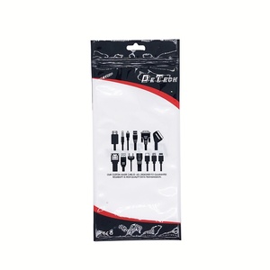 Sac à fermeture éclair en plastique transparent personnalisé, imprimé, thermosoudé sur 3 côtés, pochette plate à fermeture éclair pour accessoires de téléphone portable, emballage de câble USB - Product Image 2