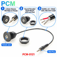 Câble d'extension audio stéréo 3,5 mm mâle-femelle avec montage sur panneau rond, faisceau de câbles jack AUX pour casque, pour haut-parleurs de voiture et PC