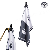 Serviettes de golf gaufrées en microfibre personnalisées Mini serviette de nettoyage pour balle de golf Serviette de golf magnétique avec crochet