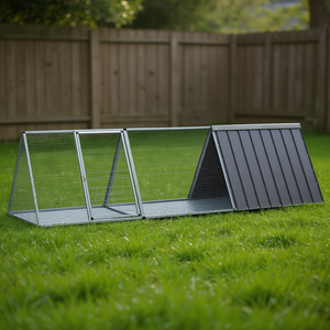 Anthracite Galvanized Steel <b>Rabbit</b> <b>Cage</b> 119.1 X 31.7 X 28 In For Pets - Product Image 2