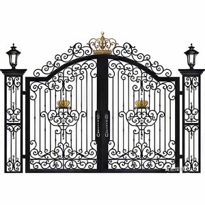 Personnalisé Moderne Extérieur Double En Fer Forgé Porte D'entrée Coulissante Automatique Hôtel Allée Porte pour Villas - Product Image 1