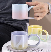 Tasse à café en céramique de couleur dégradée émaillée perle créative tasse à eau légère de luxe ins guft