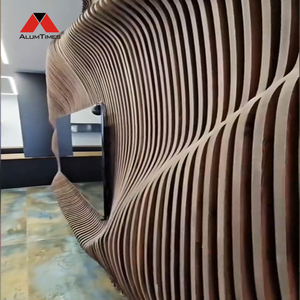Alumtimes Mur-<span class=keywords><strong>Rideau</strong></span> Décoratif Moderne à Lamelles Vagues 3D Panneaux Muraux Paramétriques Façade Décorative Mur-<span class=keywords><strong>Rideau</strong></span> en Aluminium Ignifuge - Product Image 3