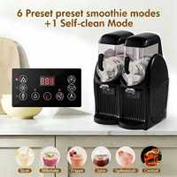 Machine à glace pilée noire à 2 réservoirs pour grossistes et distributeurs d'équipements de boissons, fabricant de granita pour boissons congelées commerciales