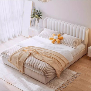 <span class=keywords><strong>Lit</strong></span> <span class=keywords><strong>de</strong></span> chambre moderne et luxueux avec rangement, en <span class=keywords><strong>tissu</strong></span> crème, rembourré, doux et confortable, tailles King/Queen, vente en gros d'usine - Product Image 1
