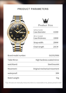 9906 Luxury Quartz Men's Diamond Wristwatch Male Waterproof Dual <b>Calendar</b> Original Brand Stainless Steel Watches for Men - Product Image 4