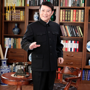 Costumes chinois <span class=keywords><strong>pour</strong></span> hommes d'âge moyen, costumes de <span class=keywords><strong>mariage</strong></span>, nouveaux ensembles de tenues formelles de style chinois, costumes Zhongshan brodé<span class=keywords><strong>s</strong></span> haut de gamme <span class=keywords><strong>pour</strong></span> hommes - Product Image 4