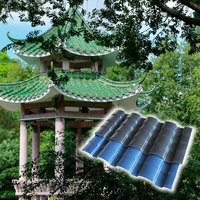 Tuile de toit chinoise en résine synthétique, fournie par l'usine, couleur durable, isolée, résistante aux intempéries, isolation thermique pour bâtiments commerciaux