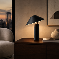 Lampu Meja Logam Minimalis Modern dengan Kap Lampu yang Dapat Disesuaikan, Lampu Hias Samping Tempat Tidur Soket Ganda E27 untuk Ruang Tamu, Kamar Tidur, Ruang Belajar