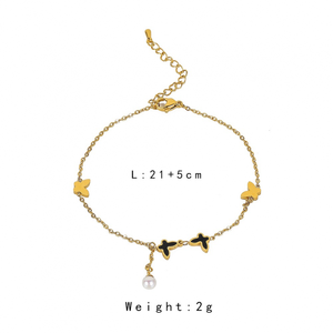 Pulsera <span class=keywords><strong>tobillera</strong></span> con colgante De mariposa para mujer, brazalete De tobillo, joyería para el <span class=keywords><strong>pie</strong></span> - Product Image 5