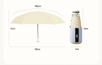 Parapluie de soleil léger à 5 plis et 6 baleines avec poignée télescopique, revêtement coloré, protection UV, personnalisable avec logo d'usine, idéal pour femme, cadeau ou voyage