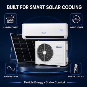 Climatiseur <span class=keywords><strong>solaire</strong></span> hybride AC/DC 24000 BTU, split, onduleur, refroidissement et <span class=keywords><strong>chauffage</strong></span>, avec alimentation de secours sur réseau, sans batterie requise - Product Image 2