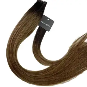 Wholesale Factory Supply Big Brand Russian Invisible New Hand Tied Weft Hair Extensions Straight Genius Weft Hair Distributors