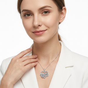 Collier vintage en moissanite en forme de cœur pour femme, VVS 0,5 1 2 carats, perle de 6 mm, plaqué rhodium, argent sterling 925, certifié GRA - Product Image 5
