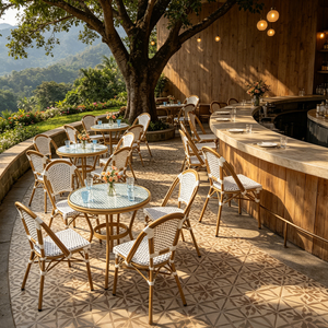 Ensemble table et chaises de <span class=keywords><strong>jardin</strong></span> pour l'extérieur, idéal pour restaurant et terrasse - Product Image 1