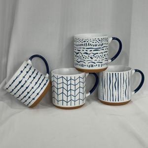 Quality Choice Customizable Striped Handmade Exquisite Porcelain <b>Ceramic</b> <b>Mugs</b> for Latte/Afternoon Tea Food Safe Microwave - Product Image 1