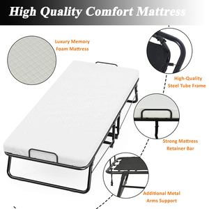 Marco de cama de plataforma de Metal negro, precio barato, <span class=keywords><strong>fabricantes</strong></span> de tubos de hierro de tamaño único, cama de Metal plegable para el hogar - Product Image 5