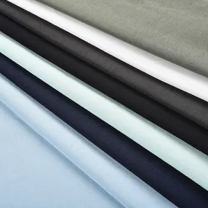 Tela de punto negra personalizada profesional 85% algodón 15% telas de nailon de Color puro para camisetas