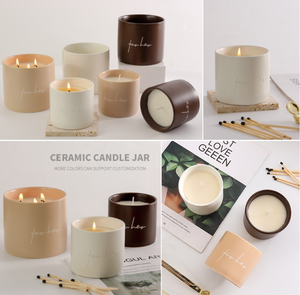 Venta al por Mayor de Frascos de Cerámica Personalizados para Velas, Recipientes de Porcelana Mate con Logotipo Personalizado, para Fabricación de Velas, Hogar, Hotel, Bodas - Product Image 6