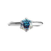 Perhiasan Mewah Cincin Tunangan Moissanite Berwarna untuk Wanita Perak Sterling S925 Cincin Pernikahan Abadi Lapisan Platinum Pt950