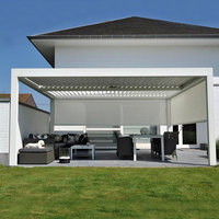 Auvent de Patio rétractable en aluminium moderne, perchoir motorisé automatique, Pergola d'extérieur avec couverture murale