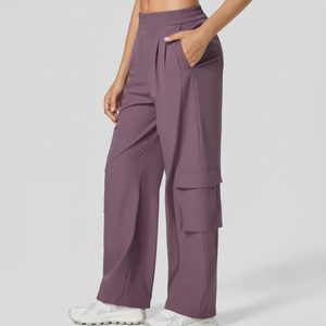Pantaloni <span class=keywords><strong>Cargo</strong></span> <span class=keywords><strong>Larghi</strong></span> da <span class=keywords><strong>Donna</strong></span> all'Ingrosso, Stile Baggy con Multi-tasche in Poliestere, Taglie Forti, Sportivi, Tinta Unita D168 - Product Image 2