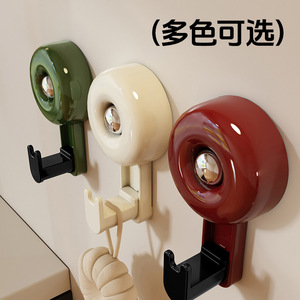 Suction Cup Hook Wall Mounted Round Glossy Heavy Duty Punch Free Storage Rack Single Hook - Product Image 4